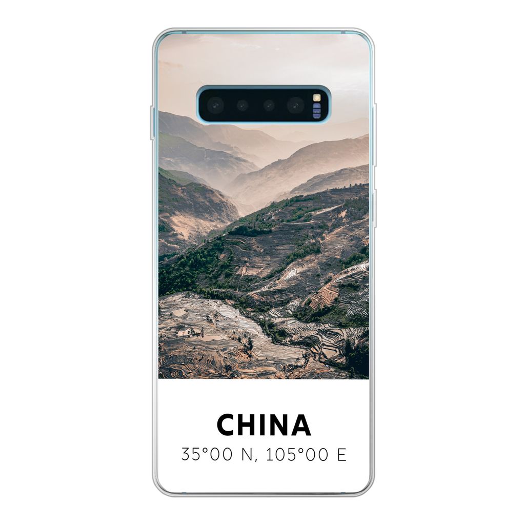 MuchoWow Handyhülle Schutzhülle Hülle für Samsung Galaxy S10 Plus China - Berge - Asien - Sommer Silikon Softcase Handy Hülle - Schutzhülle