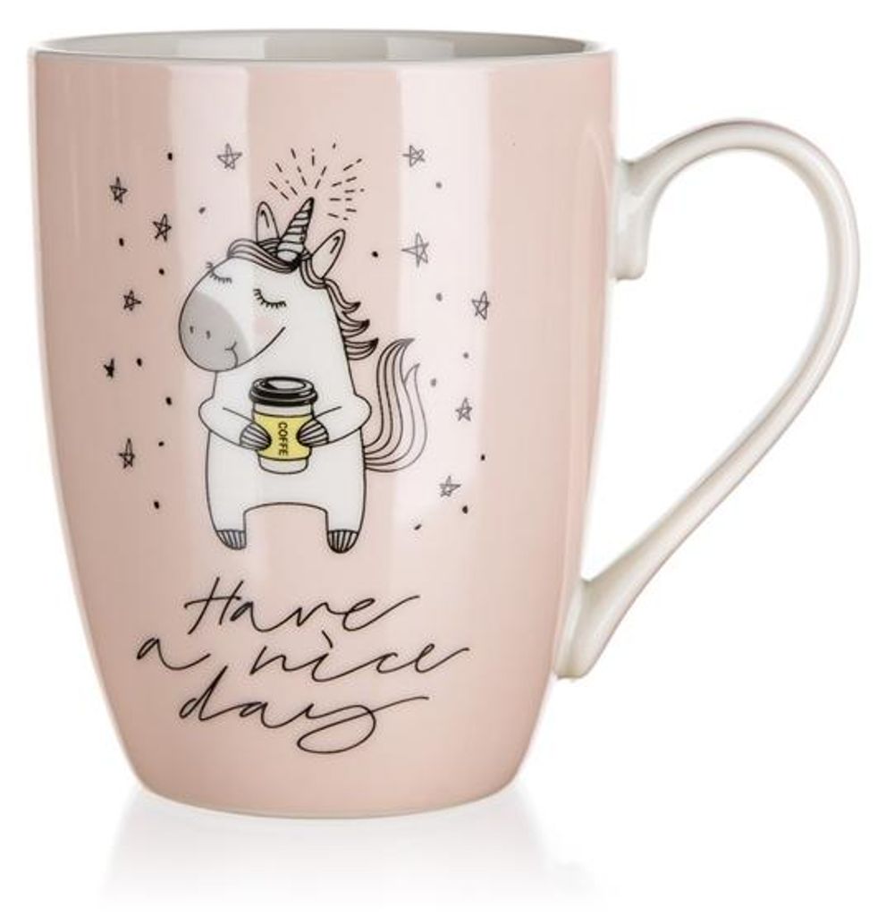 Tasse, tasse en céramique, licorne rose, capacité de 340 ml Image du produit 