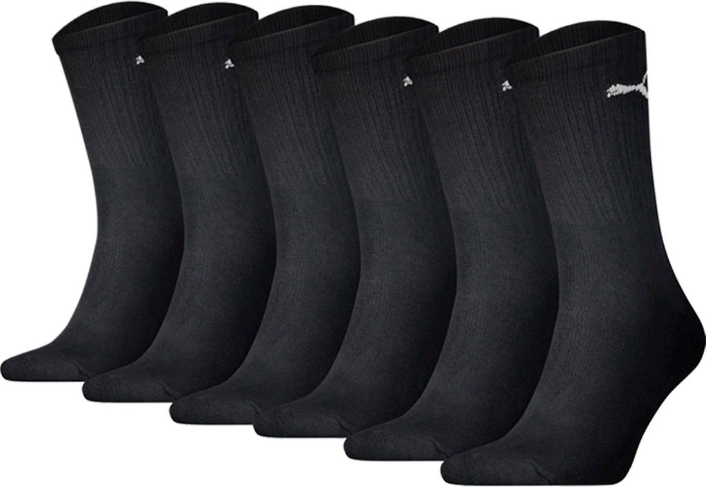 PUMA Uni Sportsocken, 5 Paar - Tennissocken, Crew Sport Socken, einfarbig Schwarz 39-42