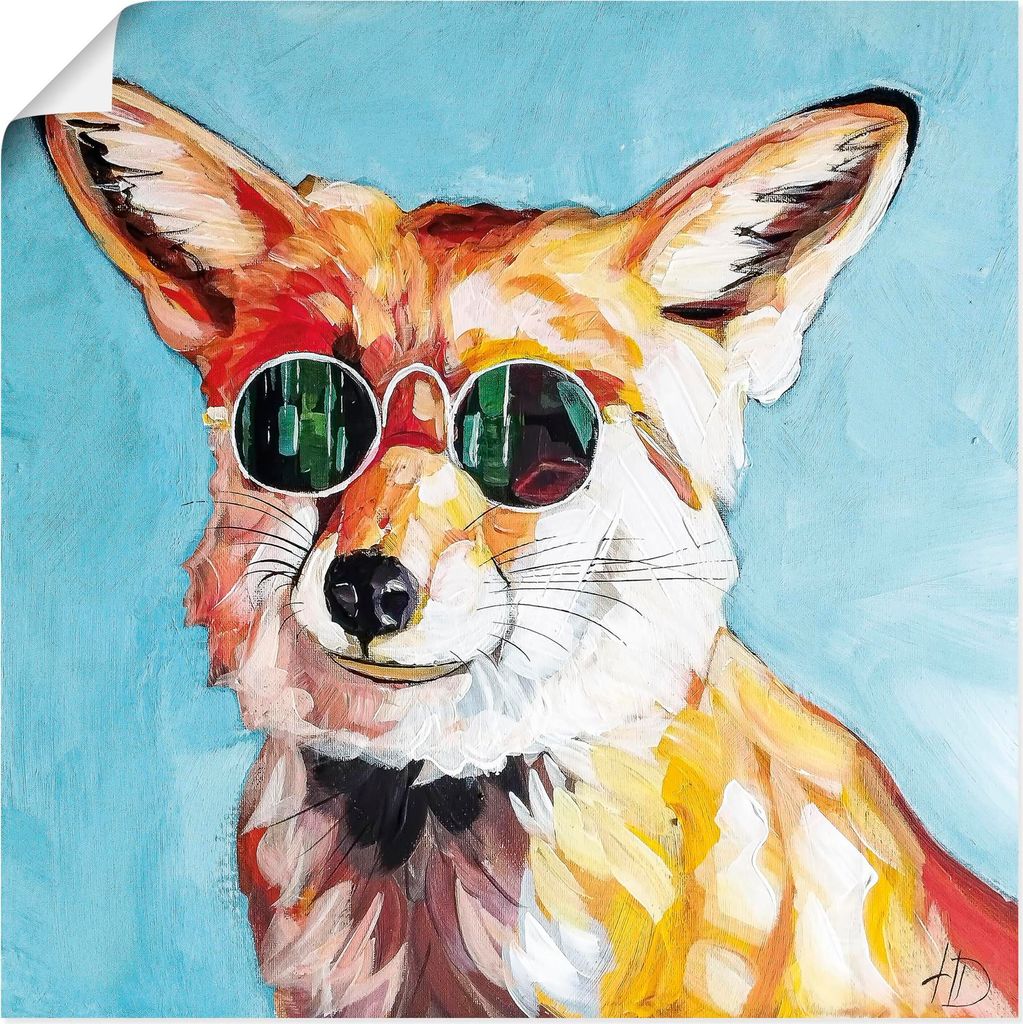 ARTland Poster Fuchs in Sonnenbrille Größe: 30x30 cm