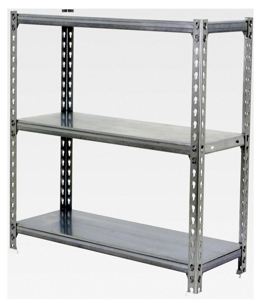 Schwerlastregal, 1000x1000x400 mm, Belastbarkeit bis 180 kg, 3 verstellbare Ablagen, Kellerregal, Lagerregal, verzinkt