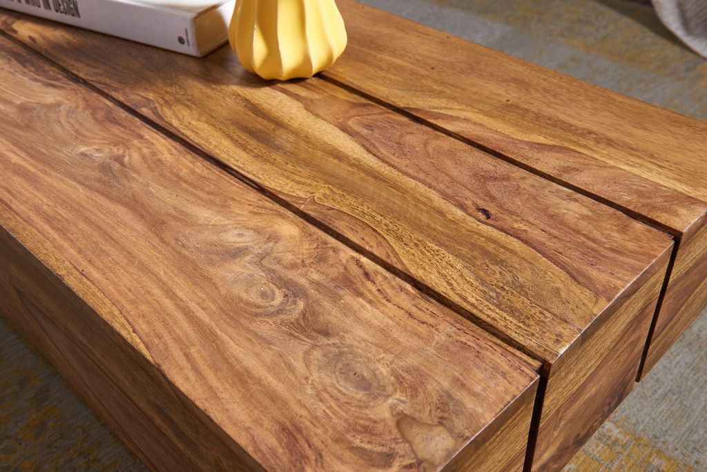 FineBuy Couchtisch Massivholz 120cm breit Wohnzimmertisch Produktbild 3