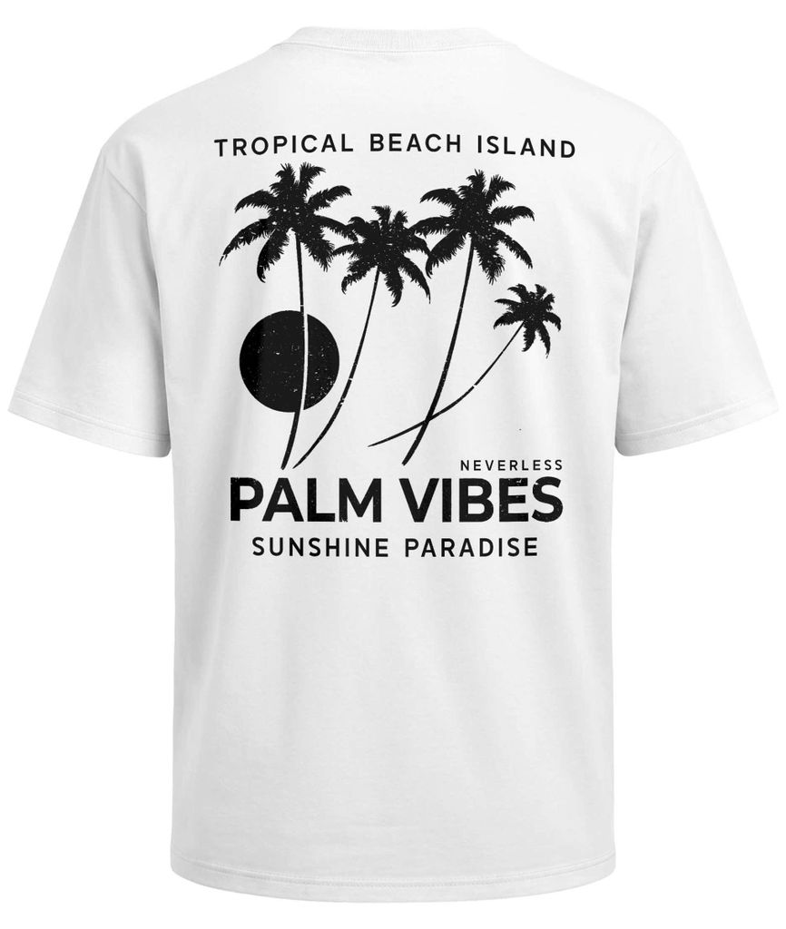 Herren T-Shirt - Palm Vibes - Oversized Relaxed Fit Printshirt Sommer Fashion Streetstyle Neverless