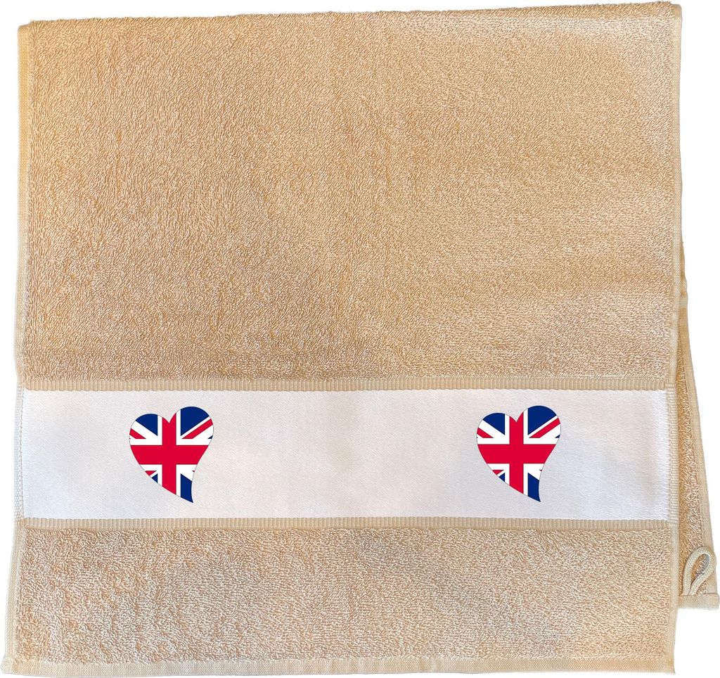 Huuraa Handtuch England Flagge Herz 50x100cm Sand Baumwolle Handtuch Geschenkidee