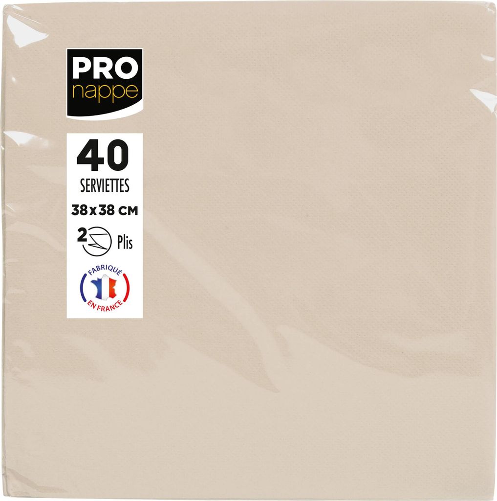Pronappe 30x Pack 40 Servietten Tissue, 2-lagig 38x38cm Elfenbein SV623802I