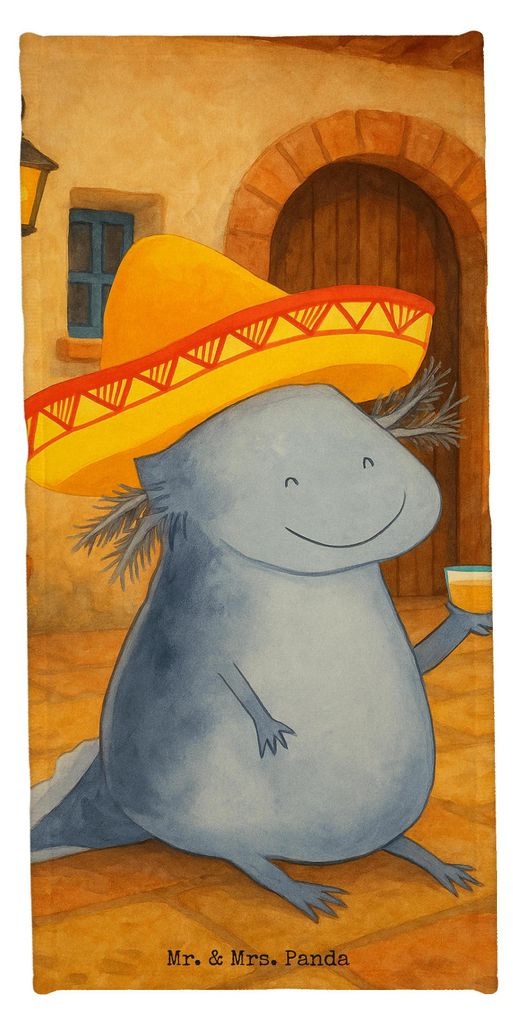Mr. & Mrs. Panda sporthandtuch Axolotl Tequila Design - Weiß - Geschenk, Badhandtuch, trinken, Party, Spruch, Strandtuch, Mexiko, Duschhandtuch, U...