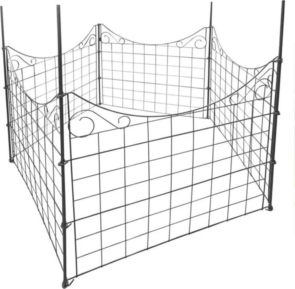 Happy Home Metall Gartenzaun 11 teilig anthrazit ca 77x64 cm pulverbeschichtet erweiterbar