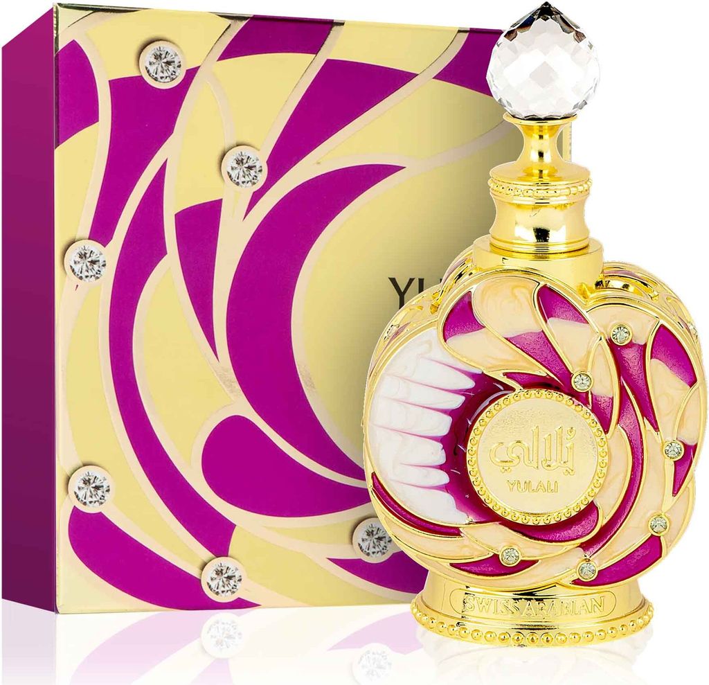 A perfume bottle and its box are displayed on a white background.
