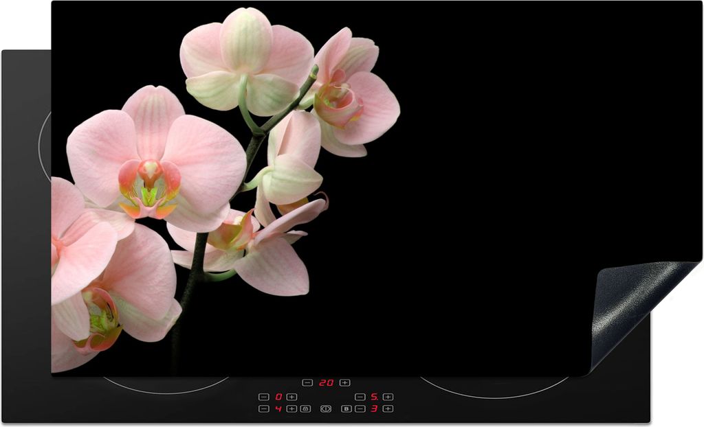 KitchenYeah Herdabdeckplatte Orchidee - Blumen - Rosa - Stilleben - Flora , 89x51cm, Küche Deko, Glaskeramikkochfeld Herdabdeckung, Abdeckplatte...