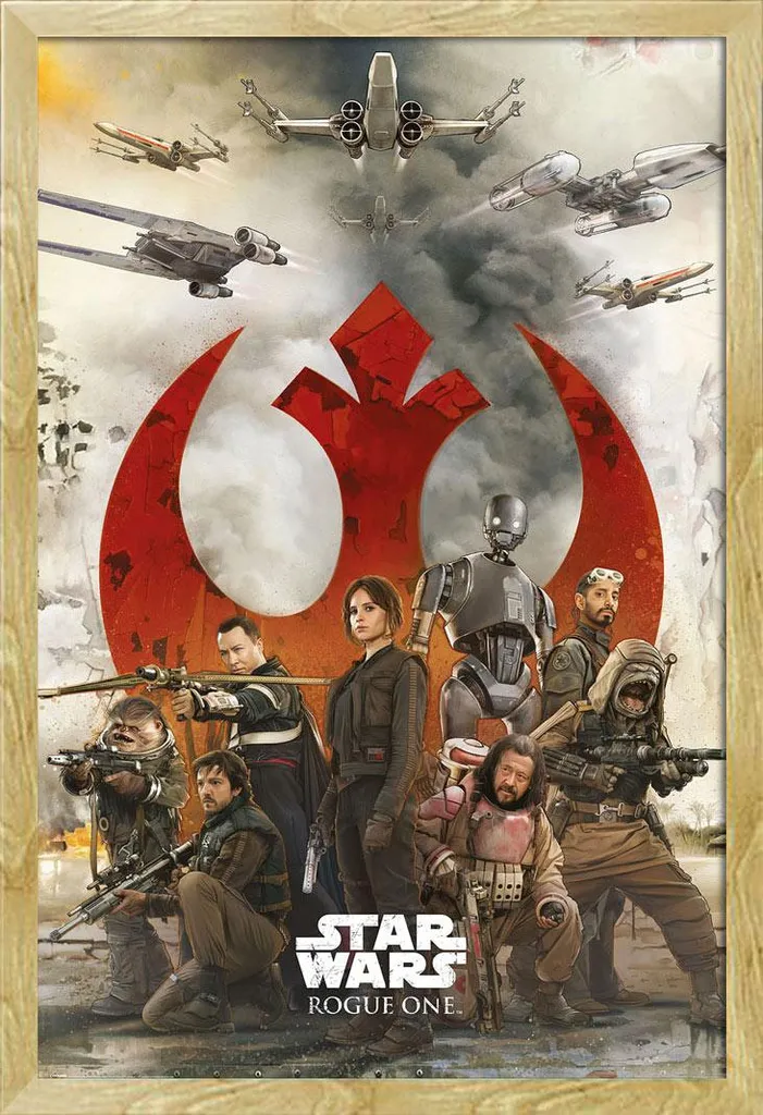 Poster Star Wars Rogue One + Cornice Shinsuke® Beech MDF 61x91.5