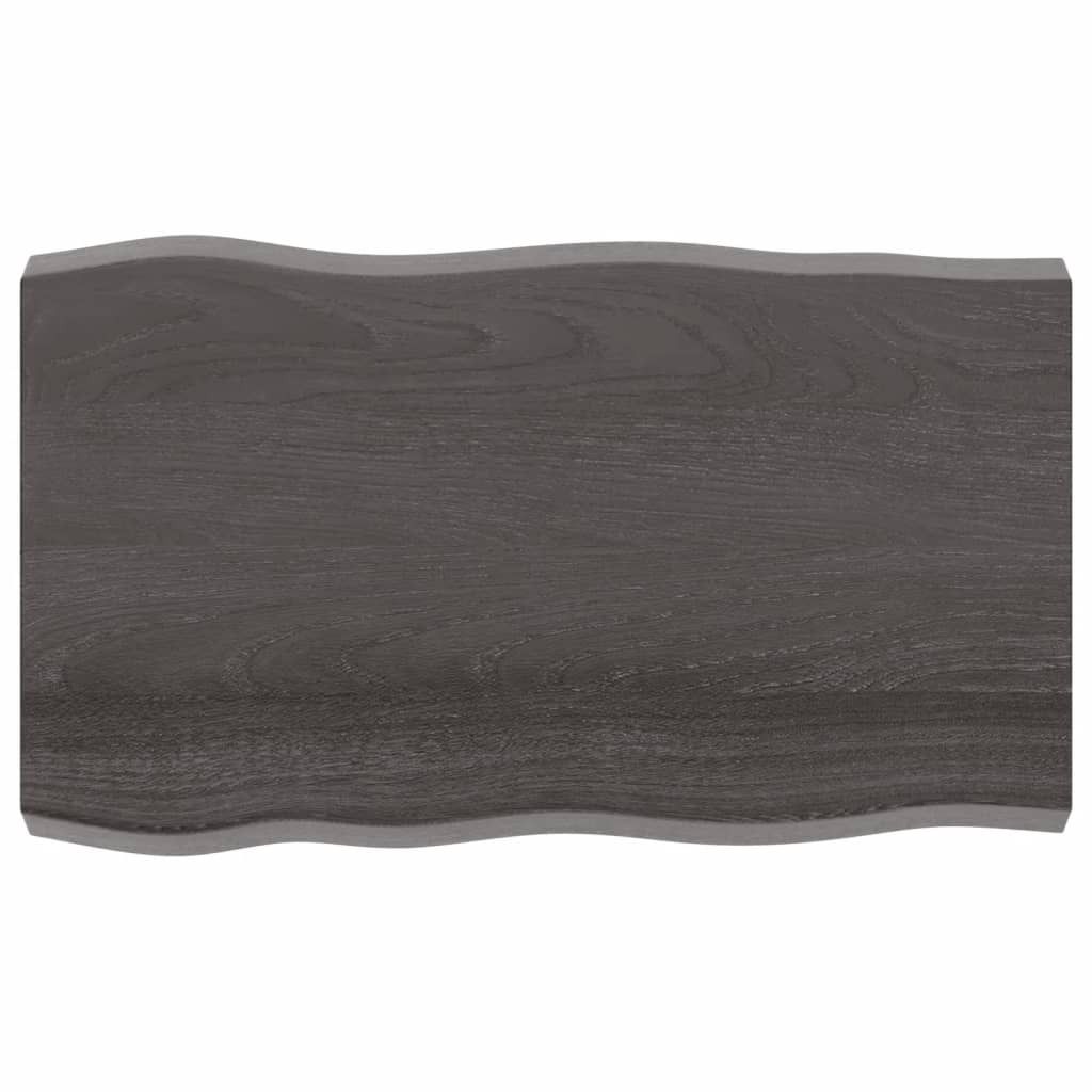 The Living Store Tischplatte 100x60x(2-6) cm Massivholz Behandelt Baumkante