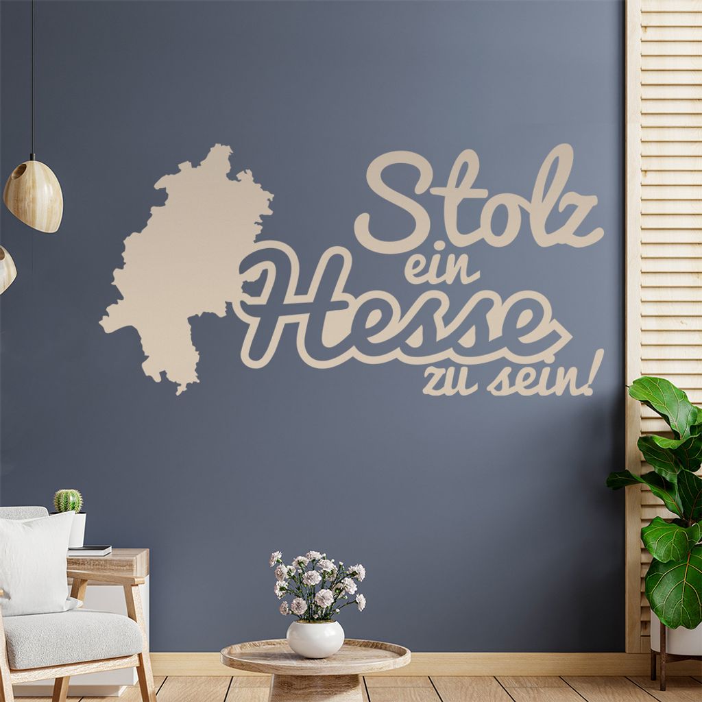 Hesse Hessen Stolz Wandtattoo Wandaufkleber Wall Sticker - Dekoration, Küche, Wohnzimmer, Schlafzimmer, Badezimmer