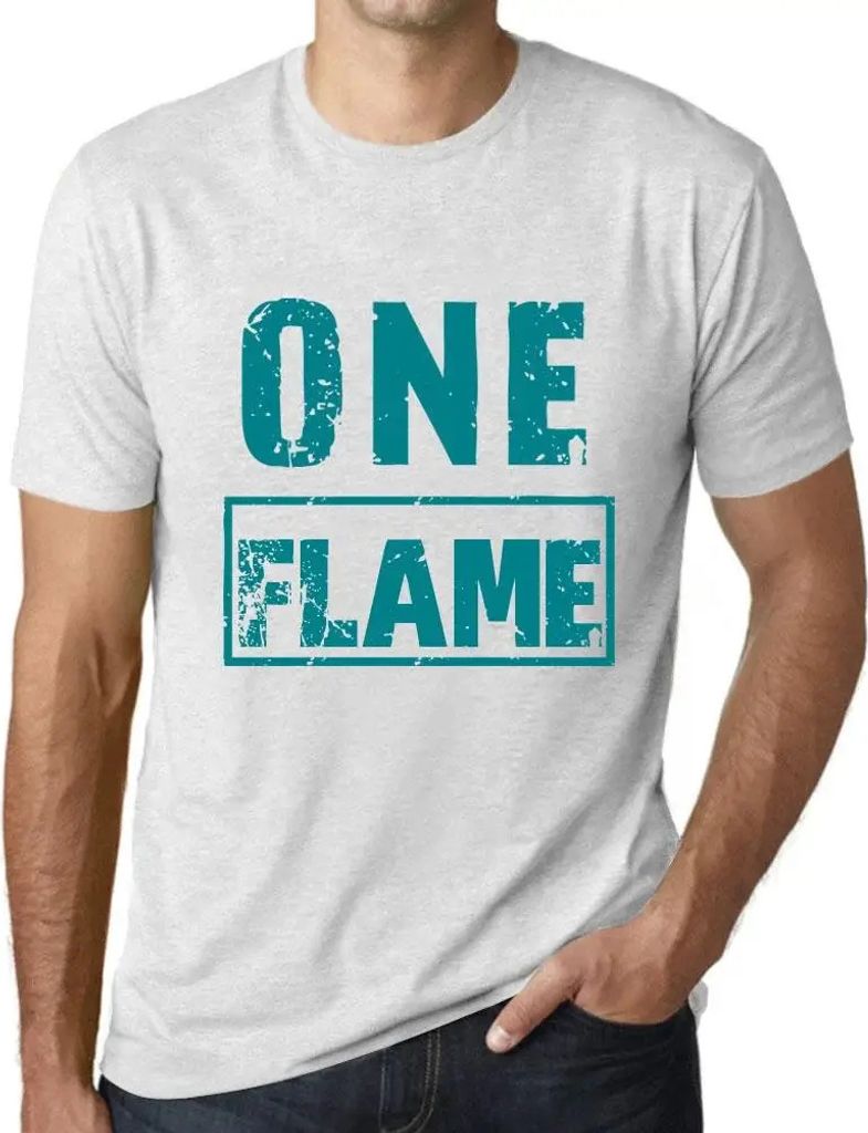 Herren Grafik T-Shirt Eine Flamme – One Flame – Öko-Verantwortlich Vintage Jahrgang Kurzarm Lustige Druck Geburtstag Geschenk Mann