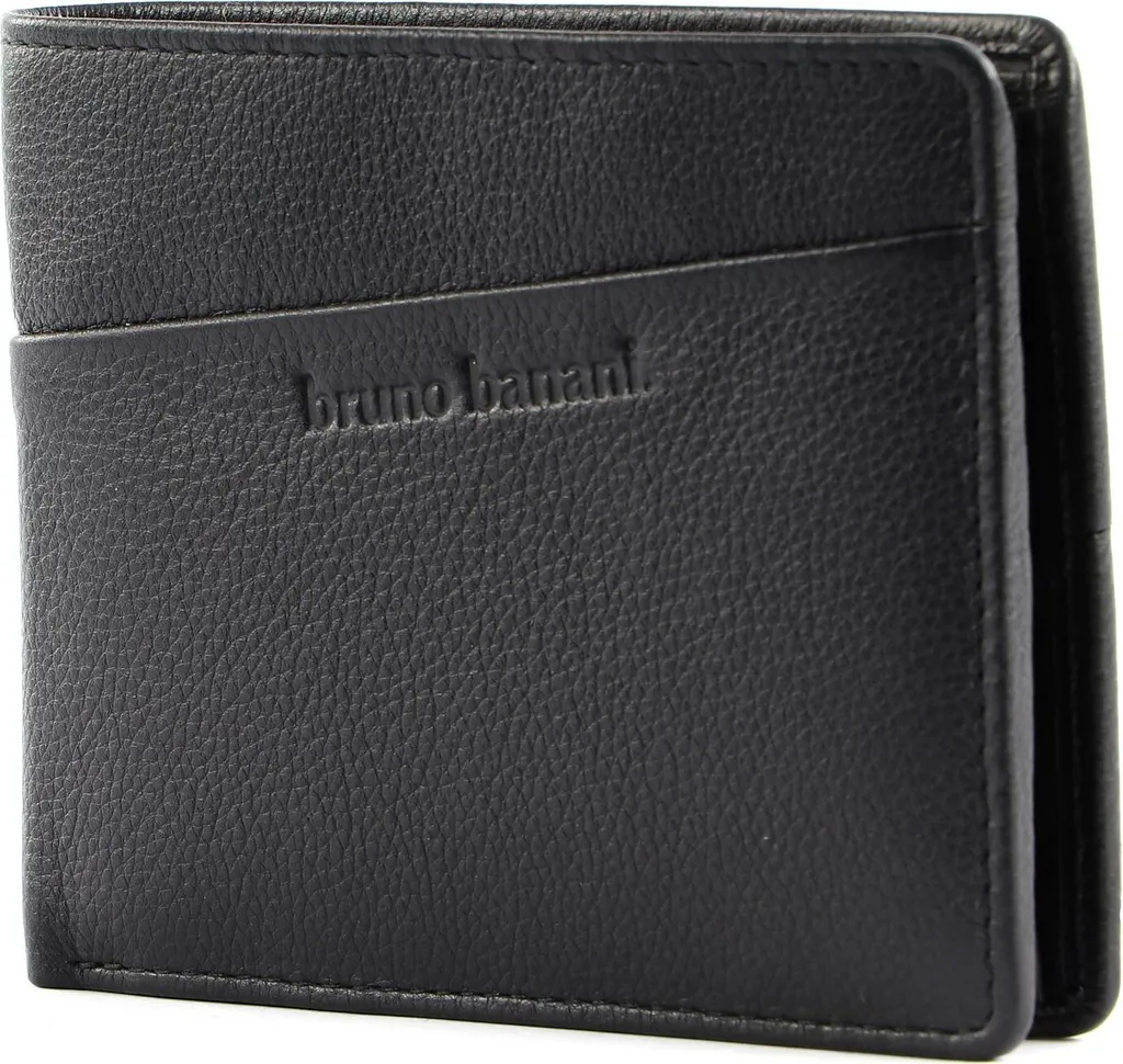 bruno banani Pelle portafoglio Wallet Black nero