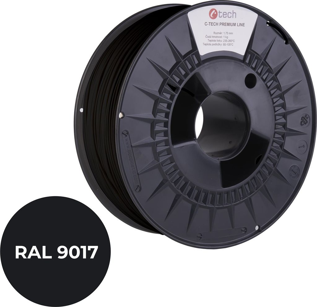 C-TECH Filament PREMIUM LINE ABS Transport schwarz RAL9017