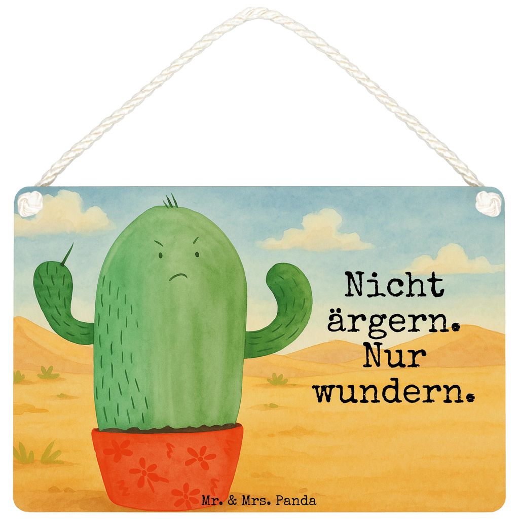 Mr. & Mrs. Panda Schild Kaktus Wut Design DIN A4 - Weiß - Geschenk, Deko Wandbild, Kakteen, Büro, Türschild, Chefin, wütend, wandtafel, holzbil...