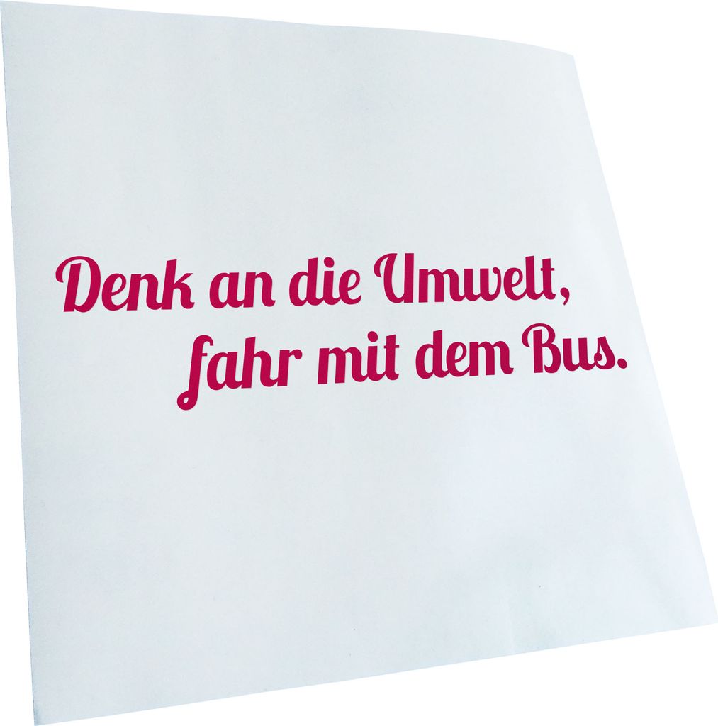 Kiwistar - Autoaufkleber - -Denk an die Umwelt Heckscheibenaufkleber - Aufkleber für Auto Kfz Fahrrad, LKW, Truck Mofa