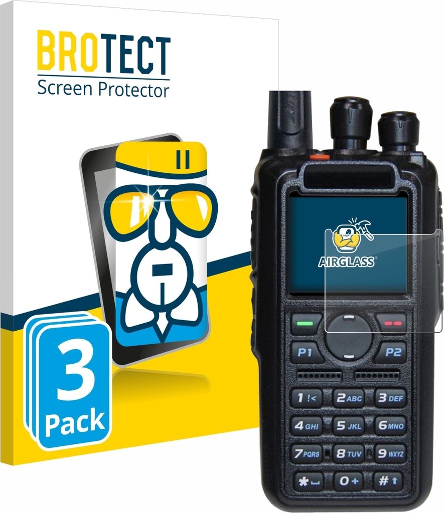 3x BROTECT Schutzglas für AnyTone AT-D878UV Plus Schutzfolie Panzer Folie Glas Display Schutz klar