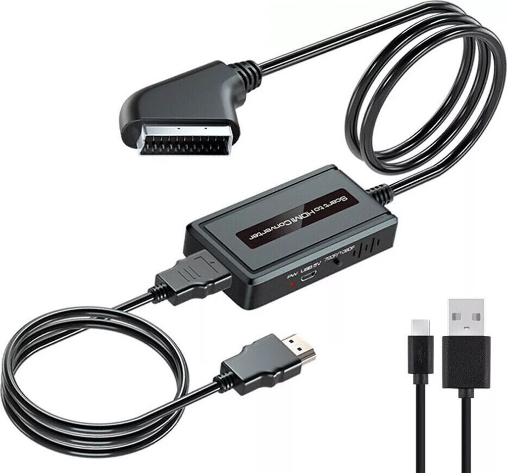 Tragbarer SCART - auf - HDMI - Konverterkabel für Audio - und Videosignal - Konvertierung, Plug - and - Play