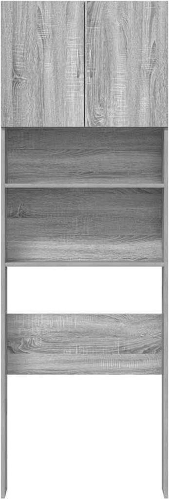"2026 Aktion" Waschmaschinenschrank - CLORIS - Badezimmerschrank - schlichte Design - Grau Sonoma 64x24x190 cm Holzwerkstoff - DEMöbel2348592