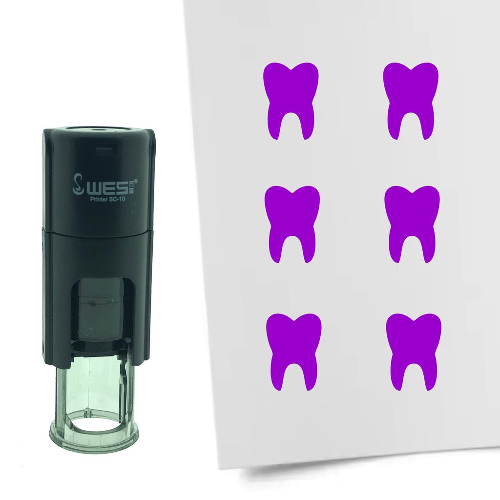 CombiCraft Selbstfärbender Stempel 'Zahn' in der Farbe Lila, Ø10mm