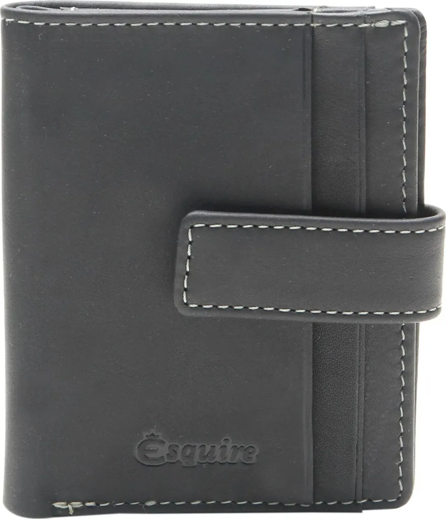 Porte-cartes en cuir noir Esquire Dallas pour homme format compact et chic