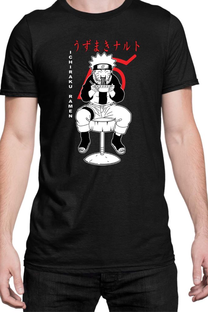 Herren T-Shirt Naruto Ichuraku Ramen 02, Man 5XL / Schwarz