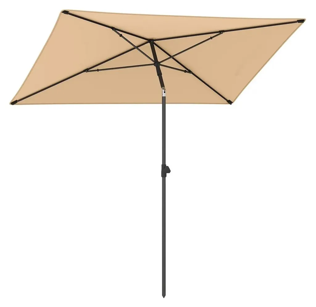 Parasol de terrasse jaune inclinable : protection solaire rectangulaire