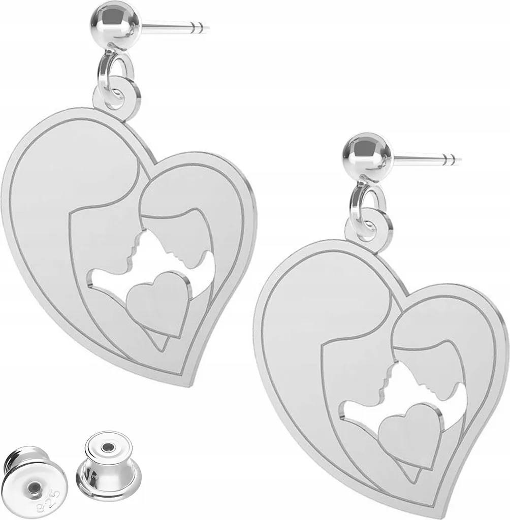 Orecchini Argento 925 Cuori Coordinati Mamma e Figlia | Trend 2024