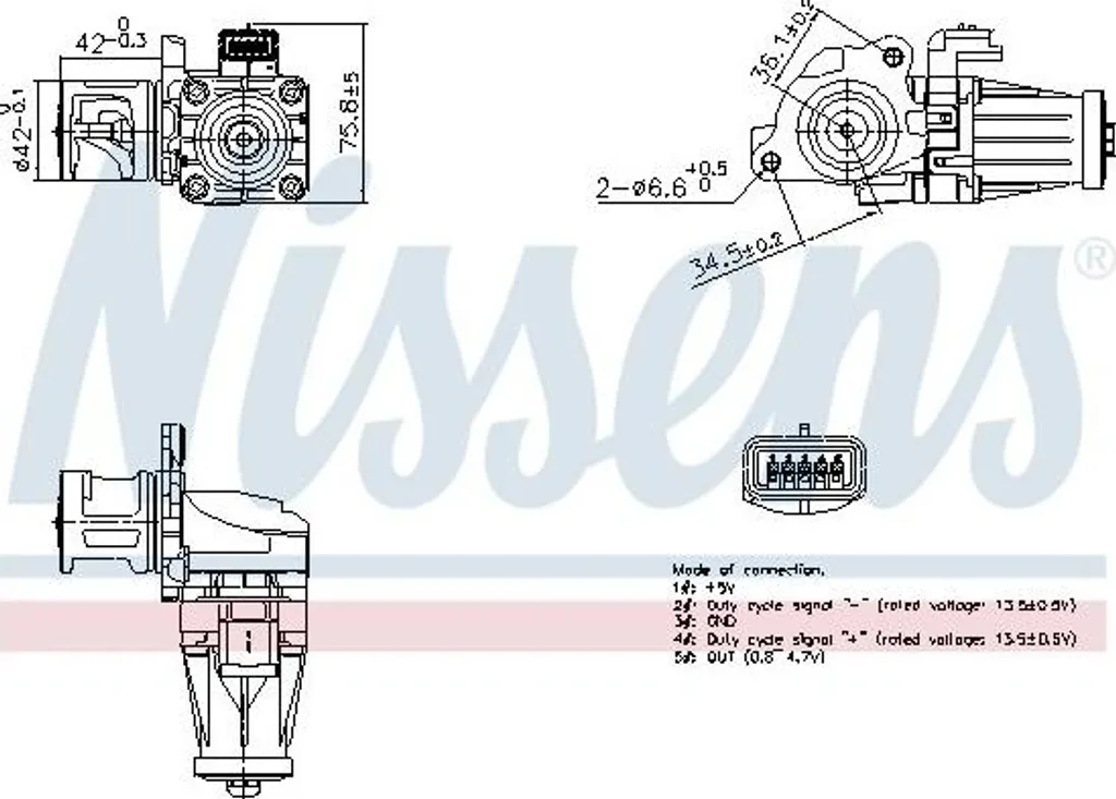 Vanne EGR NISSENS 98376 haute durabilité pour FORD Fiesta Mk6 JA8 JR8