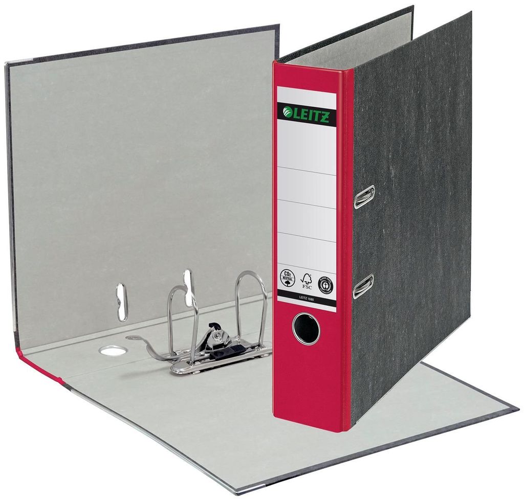 Leitz 1080-50-25 1080 Zakladač A4 mramorový, 80 mm, červený Obrázok produktu 