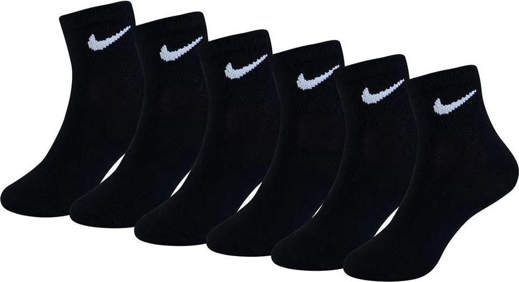 Nike Kids Colorful Quarter Kurze Socken 6 Paare Schwarz EU 23 1/2-27 Schwarz EU 23 1/2-27