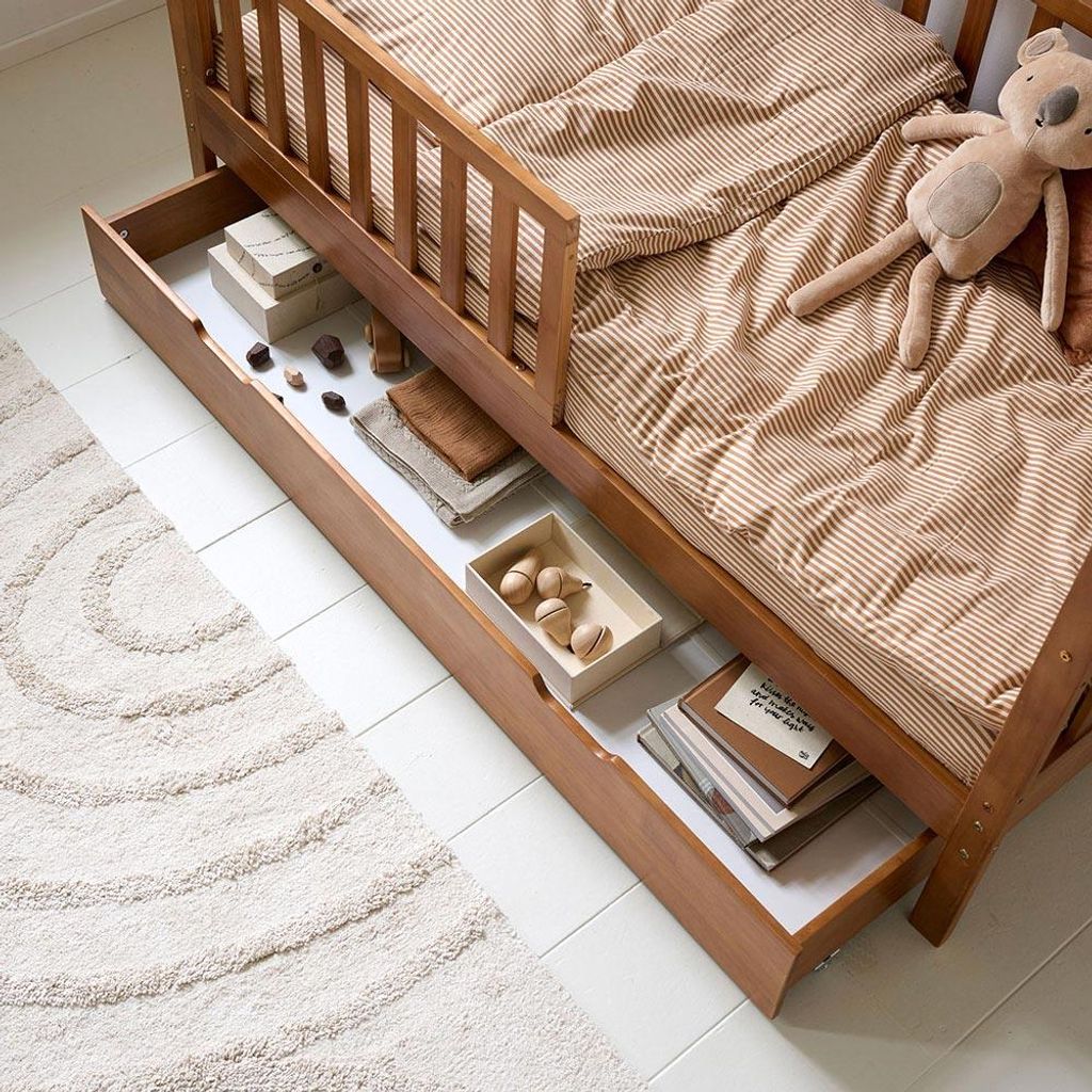 Petite Amélie Schublade für Hausbett Maison 80x160 cm - Walnuss - Mit Rollen - Einfach zu öffnen