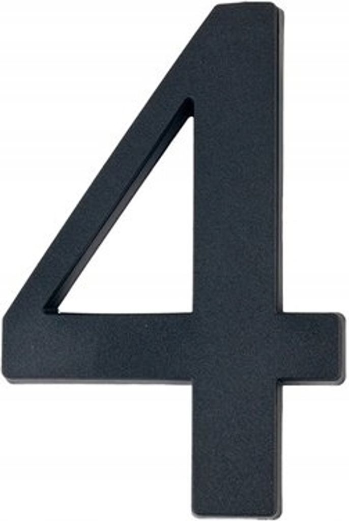 Hausnummer Nummer 4 schwarz 19 cm