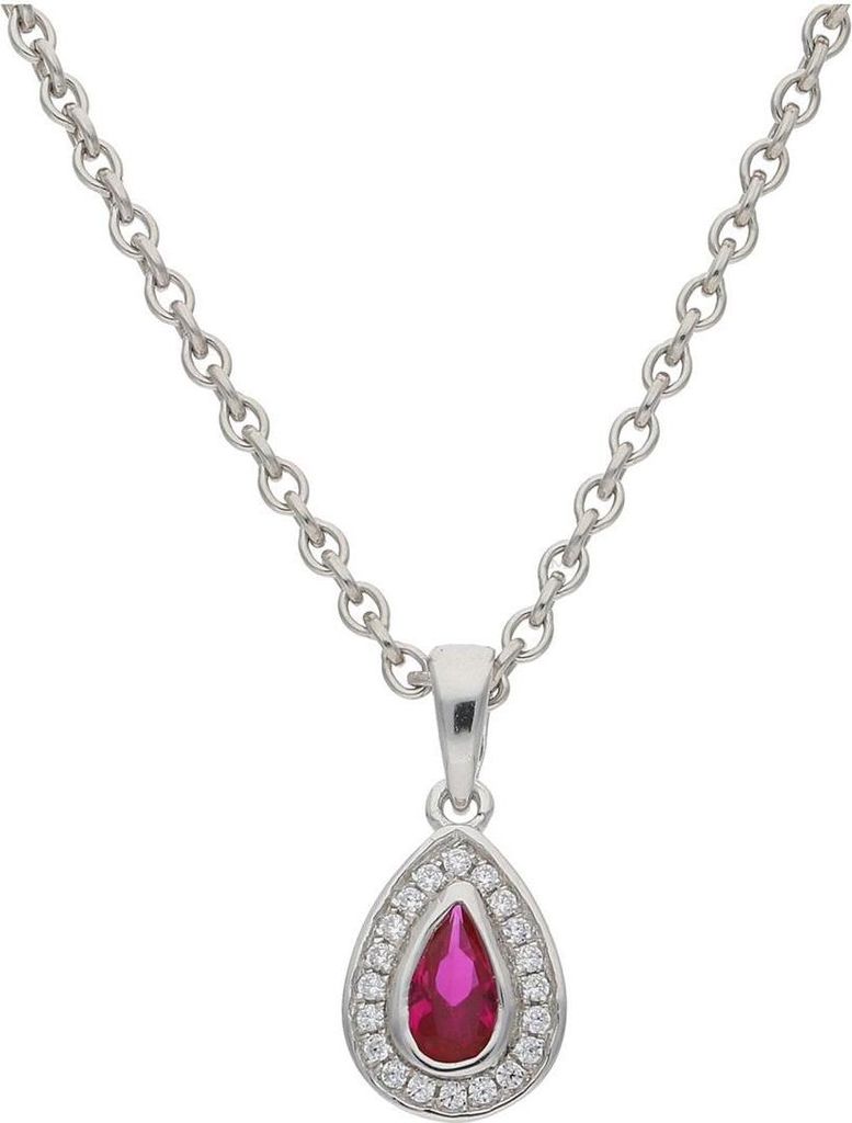 Kettenanhänger Silber 925 Zirkonia rubinrot JL10-02-2970 JuwelmaLux