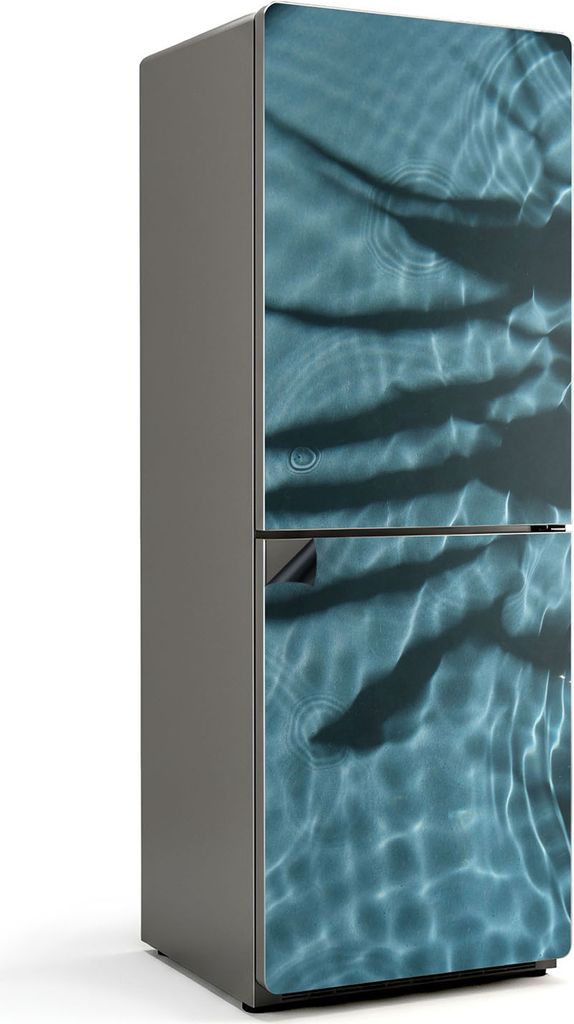 Wasserwellen mit Schatten – Magnetische Kühlschrank Abdeckung – Dekorfolie magnetisch Küche – Kühlschrank Magnet Deko – selbstklebende M...