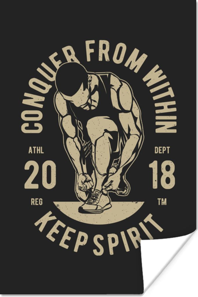 MuchoWow Poster Sport - Sprichwörter - Vintage 120x180 cm - Kunstposter