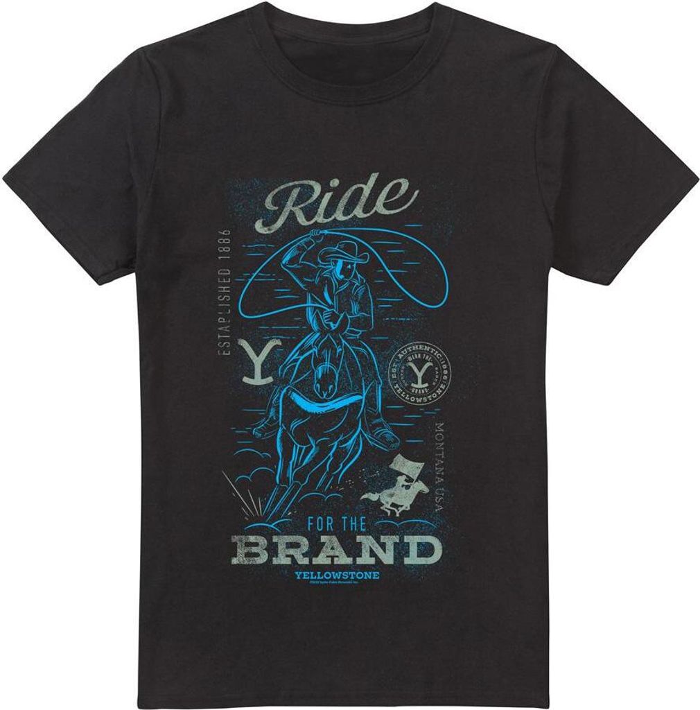 Yellowstone - "Ride For The Brand" T-Shirt für Herren TV13405 (M) (Schwarz)