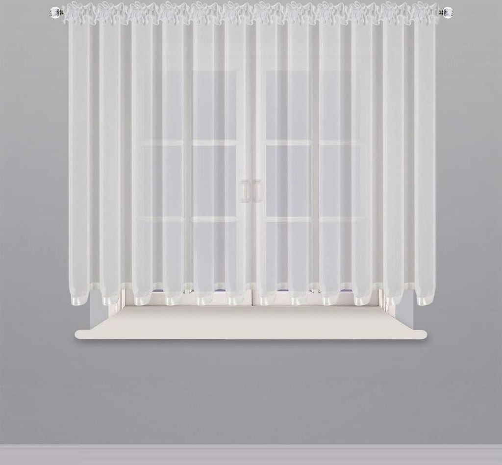 Fertiggardine Fenster Gardine aus Voile mit Faltenband Produktbild 