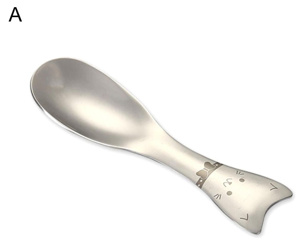 Multifunktionaler Dessertlöffel, griffig, rutschfest, Mini-Edelstahl 304, Katzenform, für Eiscreme, Salate und Kaffee – ideal für Zuhause.