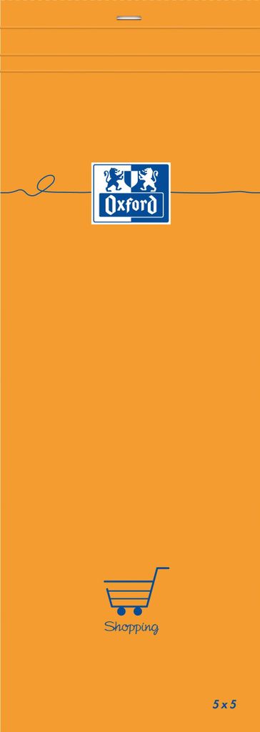 Oxford Notizblock, 74 x 210 mm, kariert, 80 Blatt, orange Immagine del prodotto 