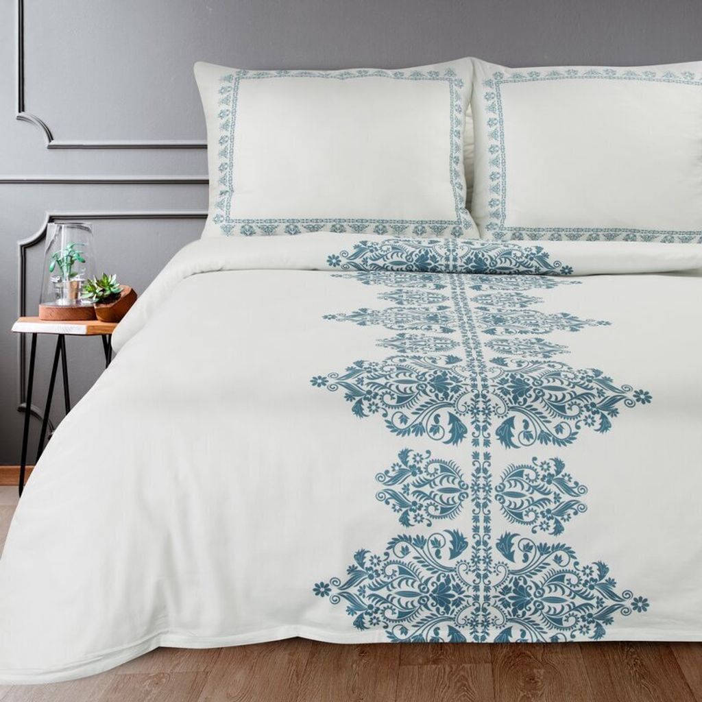 Eurofirany Bettwäschegarnitur Bettwäsche Satin REINA 29 220x200 cm 3 TLG SET: mit 2 Kissenbezüge 70x80 cm