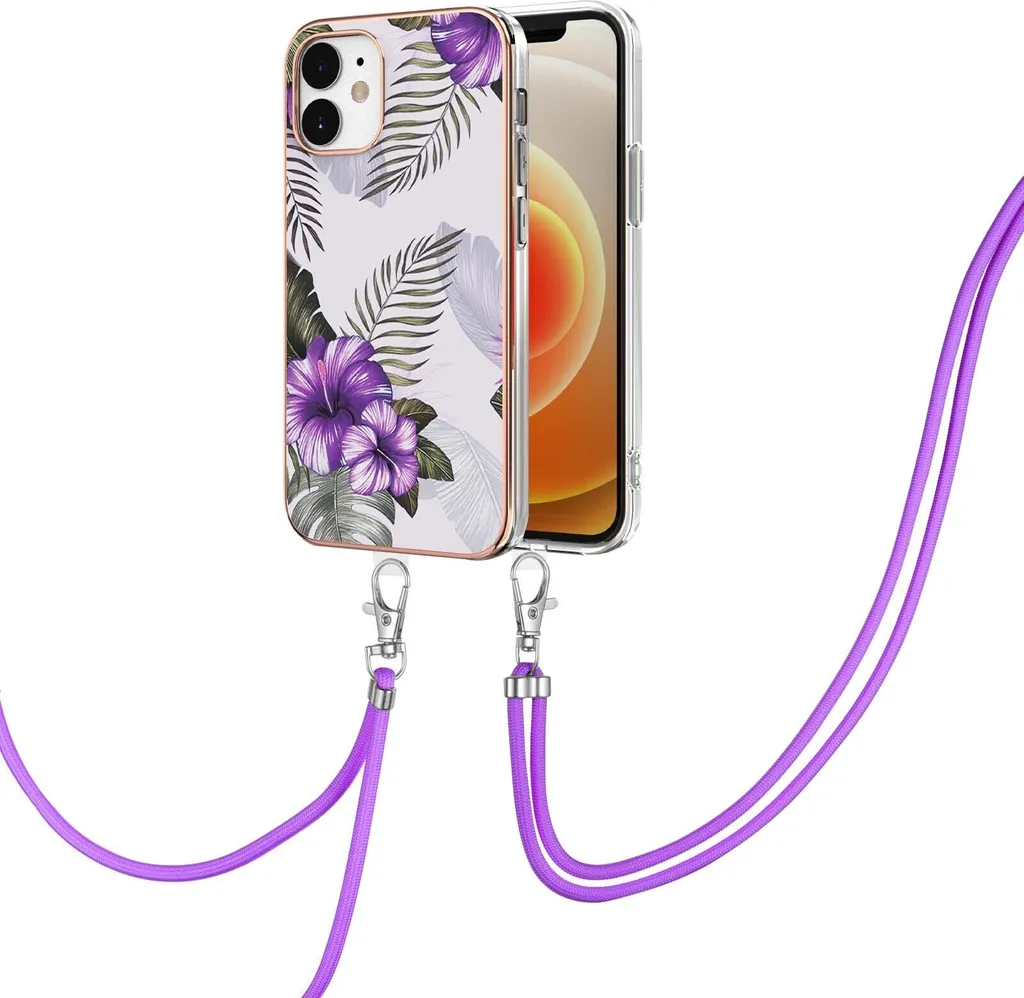 Cover iPhone 12 Viola con Laccio | Custodia Protettiva per Genitori