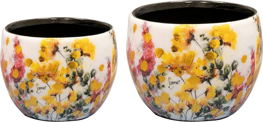 TS Collection - Blumentopf Floral white - Mini set mit 2
