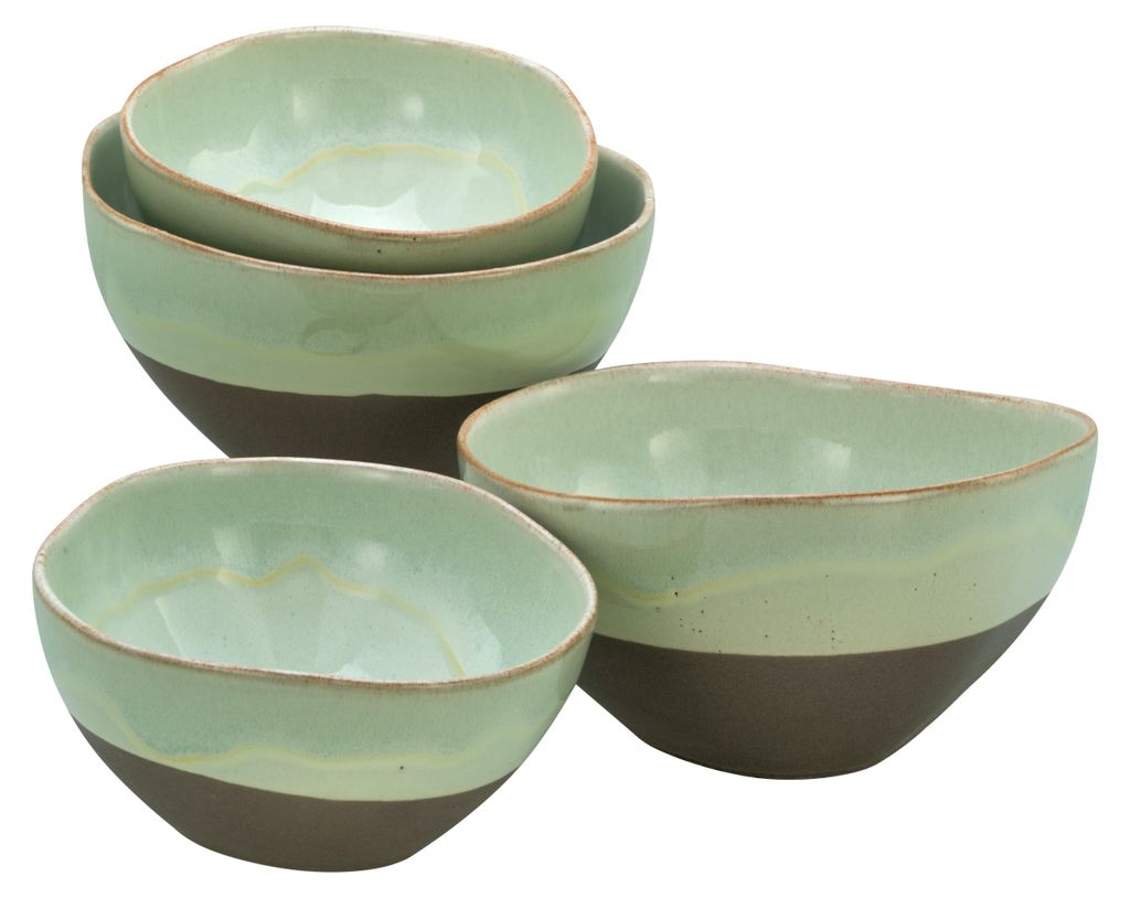 CreaTable, 19669, Basalt  Salbei, Bowl 4-tlg, Steinzeug Produktbild 