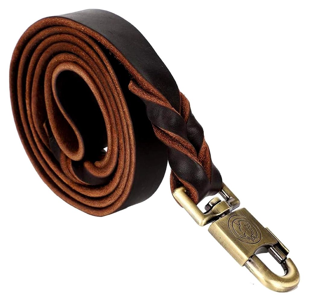 Leder Hundeleine Hundeführleine Weiches Leder 2,5 cm Breite 150 cm Länge