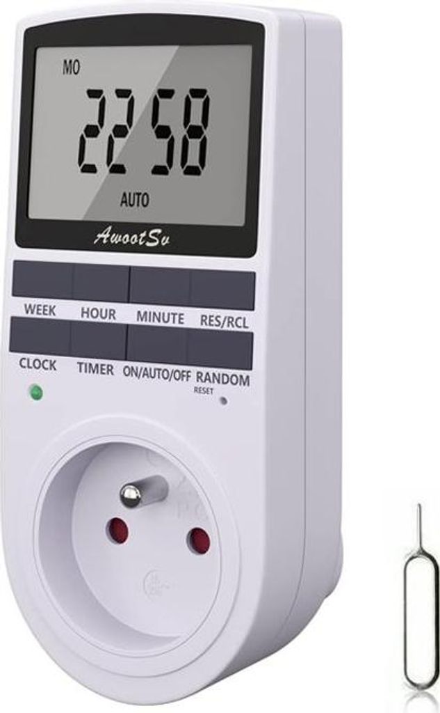 Zeitschaltuhr Steckdose 1 Stück, Digitale Timerfunktion Mit 10 Schaltprogrammen, Anti-Diebstahl-Modus Für Beleuchtung