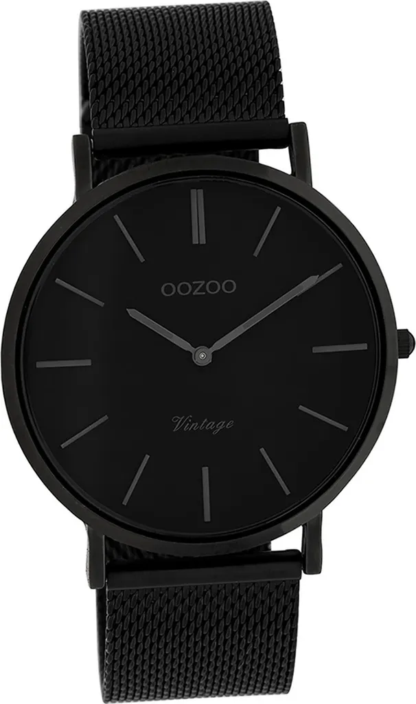 Montre Oozoo C9933 en acier inoxydable noir Vintage Series pour homme