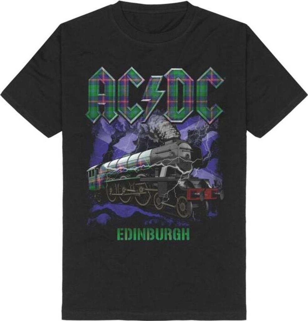 AC/DC T-Shirt Herren Edinburgh schwarz Band-Merch, Bands 100% Baumwolle XXL