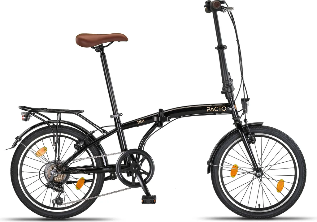 Vélo pliant PACTO TEN 6 vitesses Shimano cadre acier robuste 20 pouces